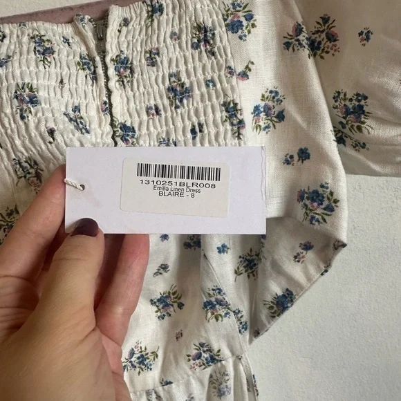 NWT Reformation Emilia linen dress